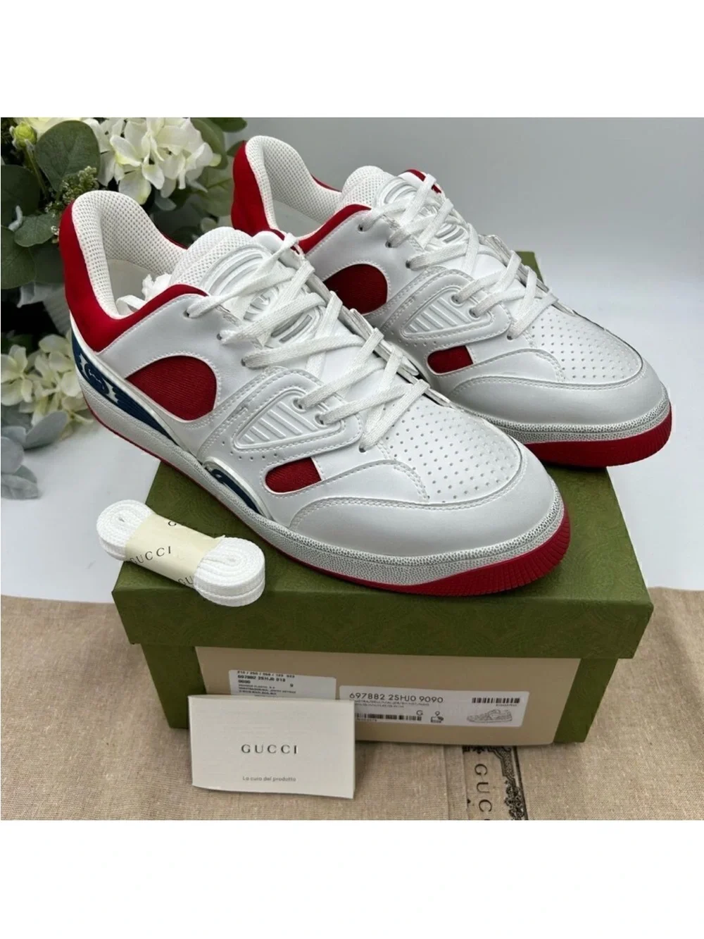 Men’s Gucci basket trainer, sneakers size 9, made in Italy